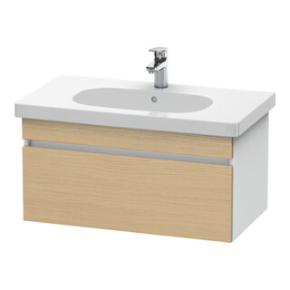 Duravit DuraStyle Meuble sous-lavabo 80x45,3 cm, chêne naturel/blanc, 1 tiroir, suspendu