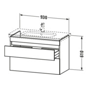 Duravit DuraStyle Meuble sous lavabo 93x44,8 cm, blanc œuf, 2 tiroirs, suspendu-5