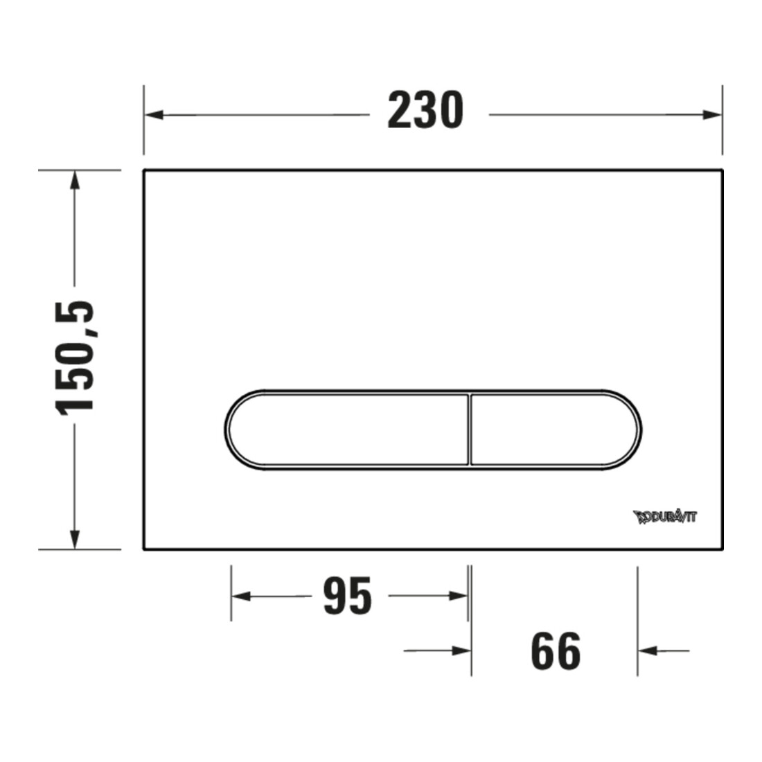 Duravit DuraSystem Plaque de commande mécanique à poser pour WC Bet 100, blanc