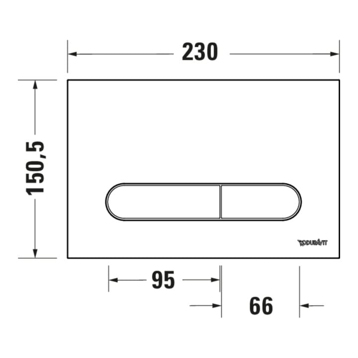 Duravit DuraSystem Plaque de commande mécanique à poser pour WC Bet 100, blanc