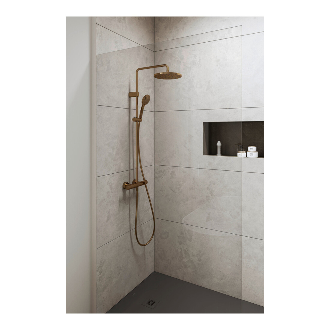 Duravit Duschsystem 1000 MinusFlow Ausl. 354mm, m Brausethermostat, bron geb.