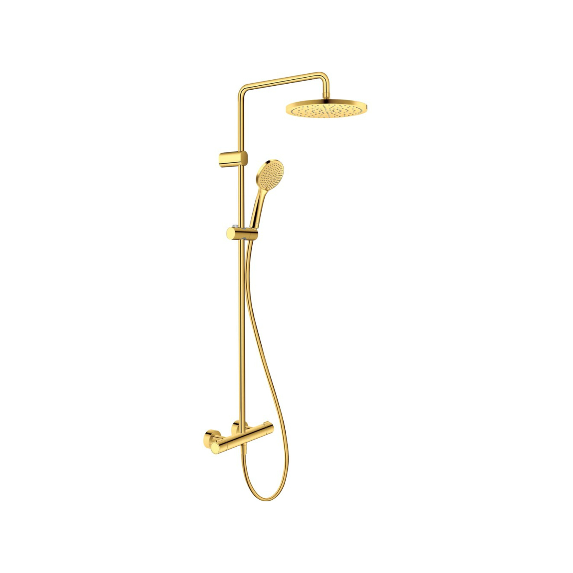 Duravit Duschsystem 1000 MinusFlow Ausl. 354mm, m Brausethermostat, Gold poliert