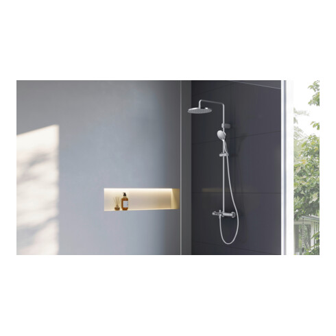 Duravit Duschsystem Ausl. 480mm, mit Brausethermostat, chrom
