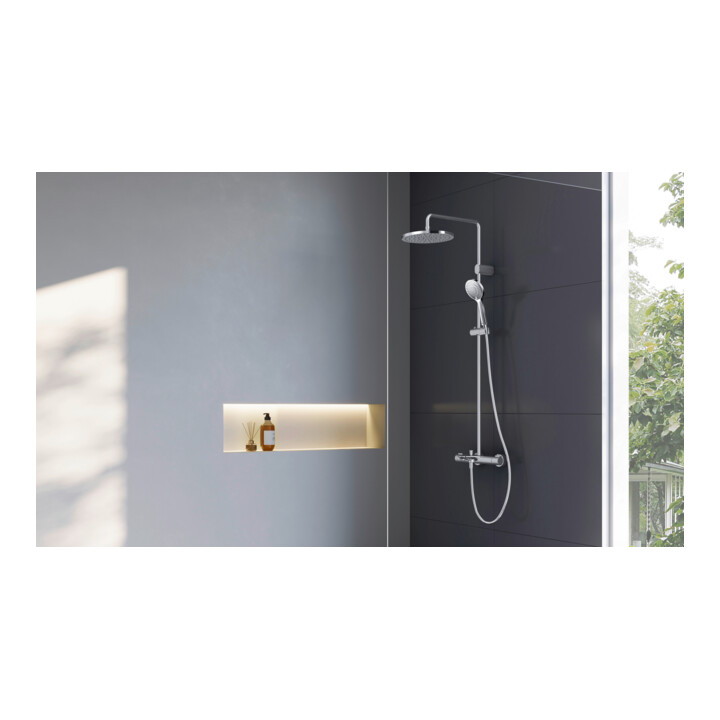 Duravit Duschsystem Ausl. 480mm, mit Brausethermostat, chrom