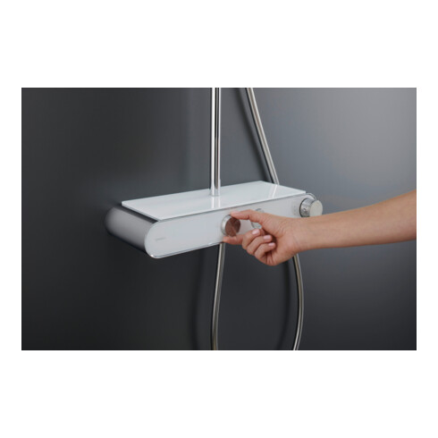 Duravit Duschsystem Shelf 1050 avec mitigeur thermostatique AP, blanc brillant