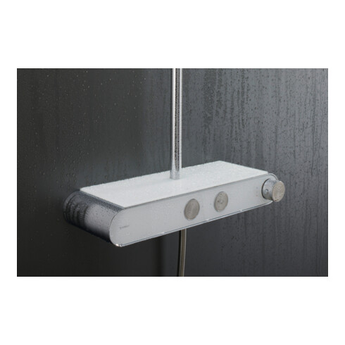Duravit Duschsystem Shelf 1050 avec mitigeur thermostatique AP, blanc brillant