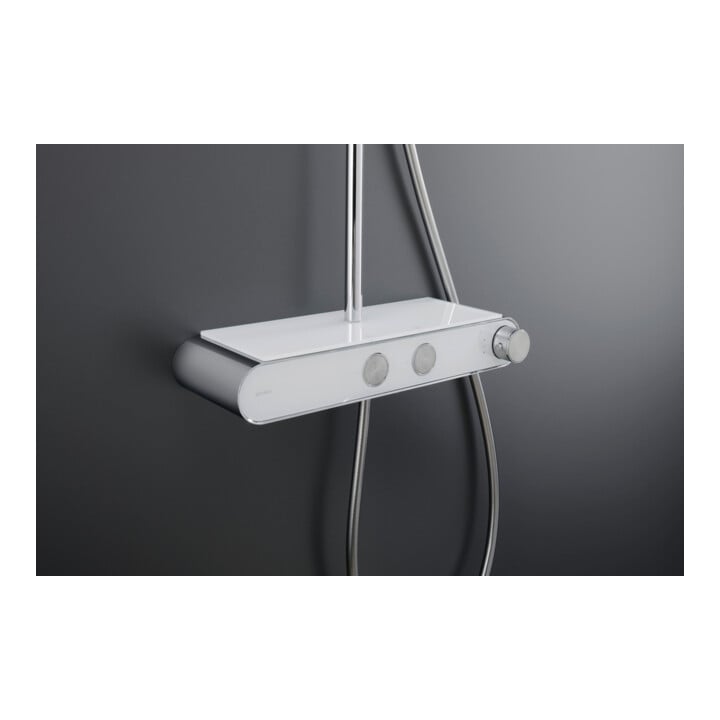 Duravit Duschsystem Shelf 1050 MinusFlow avec mitigeur thermostatique AP, blanc brillant