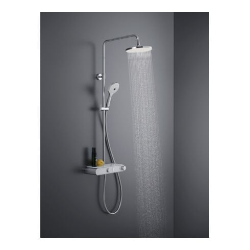 Duravit Duschsystem Shelf 1050 MinusFlow avec mitigeur thermostatique AP, blanc brillant