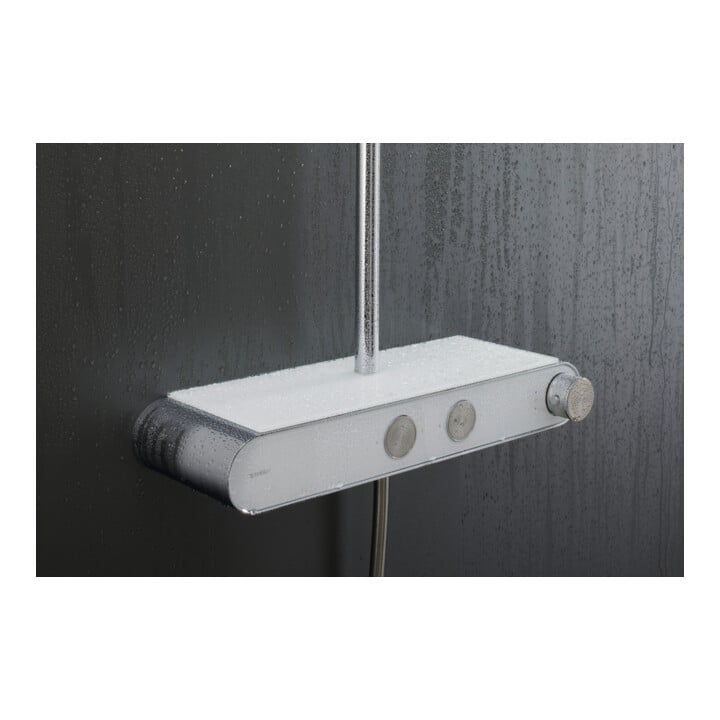 Duravit Duschsystem Shelf 1050 MinusFlow mit AP-Brausethermostat, weiß Hochglanz