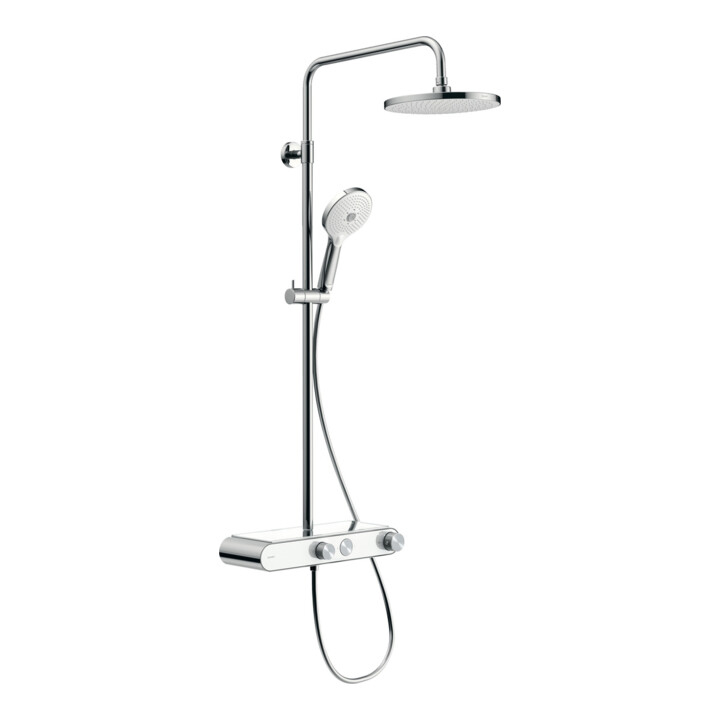 Duravit Duschsystem Shelf 1050 MinusFlow mit AP-Brausethermostat, weiß Hochglanz