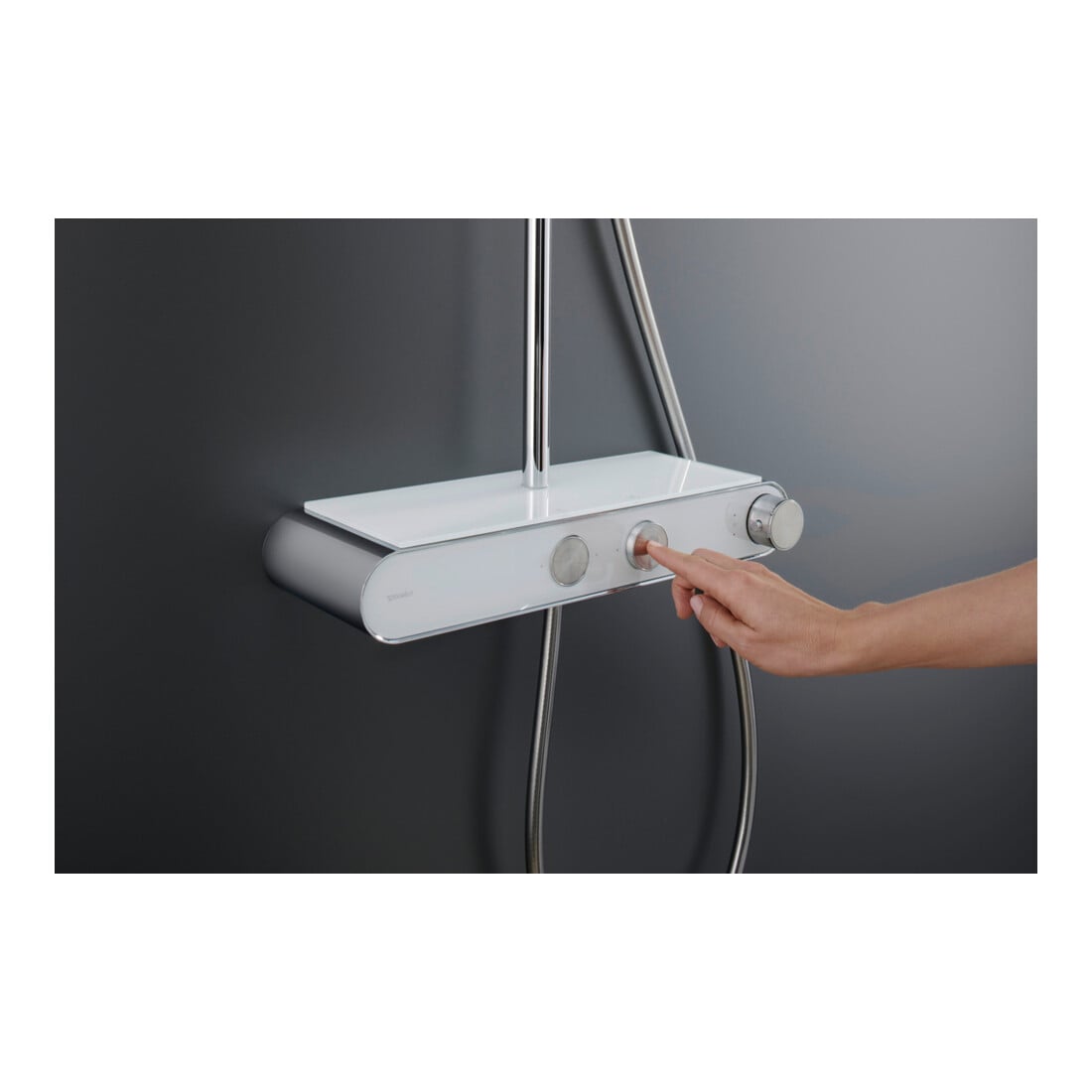 Duravit Duschsystem Shelf 1050 MinusFlow mit AP-Brausethermostat, weiß Hochglanz