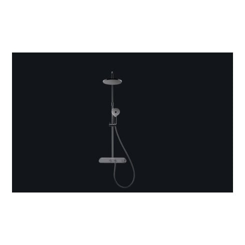 Duravit Duschsystem Shelf 1050 MinusFlow mit AP-Brausethermostat, weiß Hochglanz