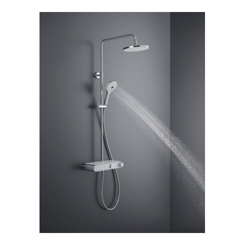 Duravit Duschsystem Shelf 1050 MinusFlow mit AP-Brausethermostat, weiß Hochglanz