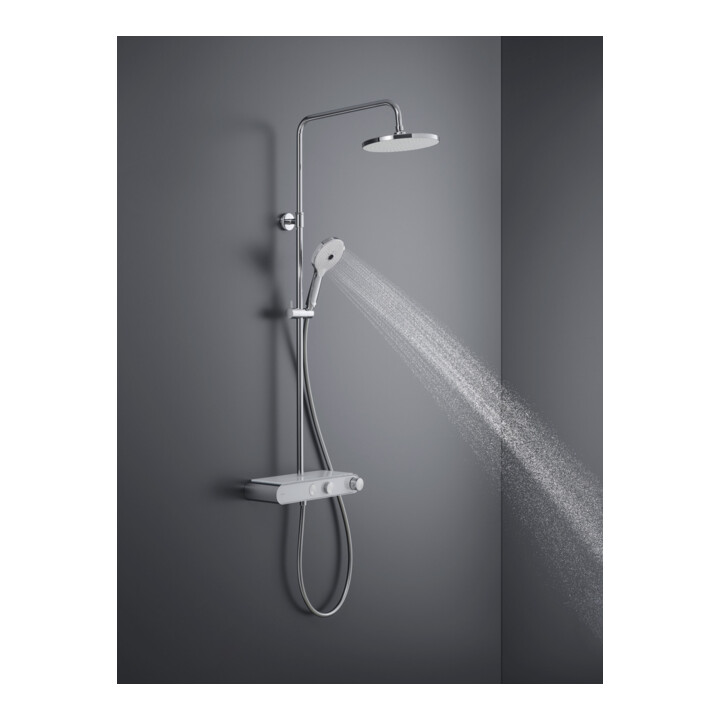 Duravit Duschsystem Shelf 1050 MinusFlow mit AP-Brausethermostat, weiß Hochglanz