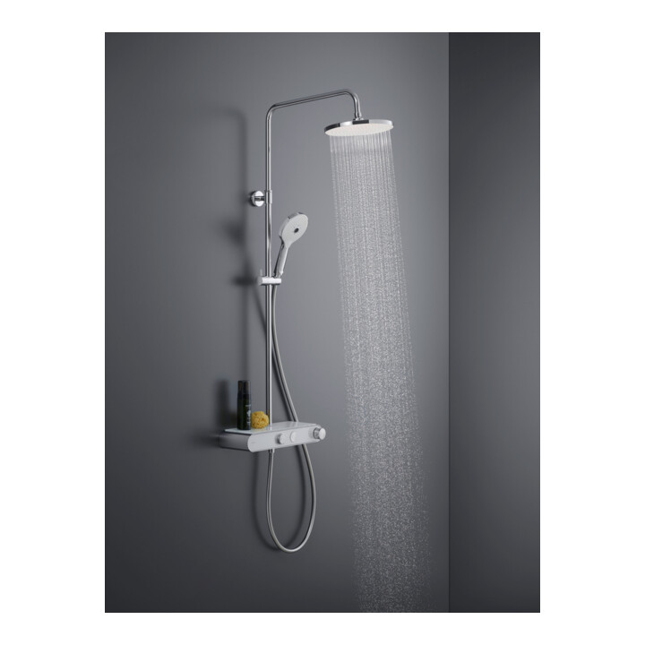 Duravit Duschsystem Shelf 1050 mit AP-Brausethermostat, weiß Hochglanz