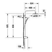 Duravit Duschsystem Shelf 1050 mit AP-Brausethermostat, weiß Hochglanz-4