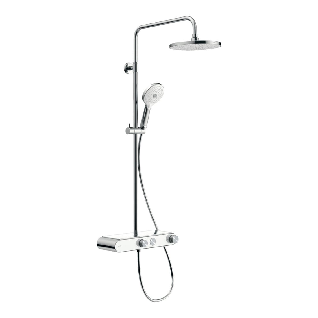 Duravit Duschsystem Shelf 1050 mit AP-Brausethermostat, weiß Hochglanz