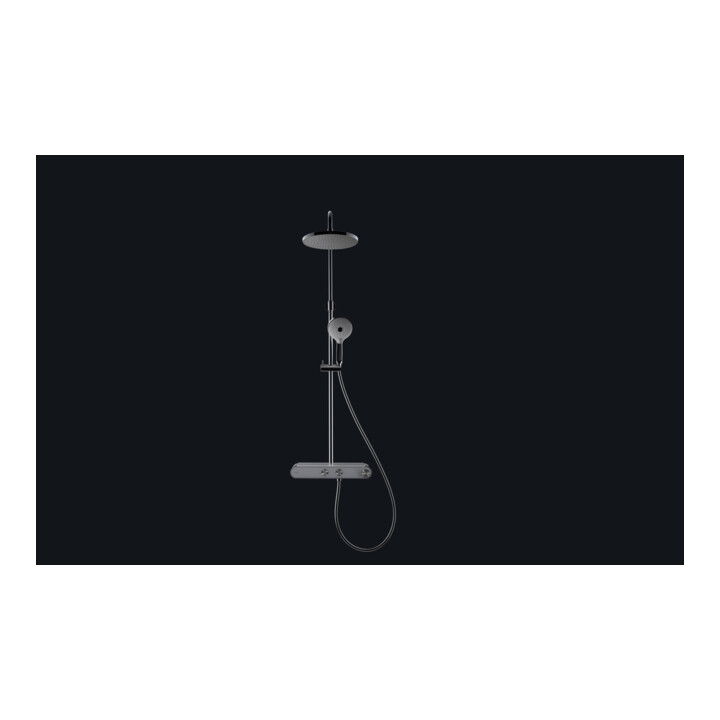 Duravit Duschsystem Shelf 1050 mit AP-Brausethermostat, weiß Hochglanz