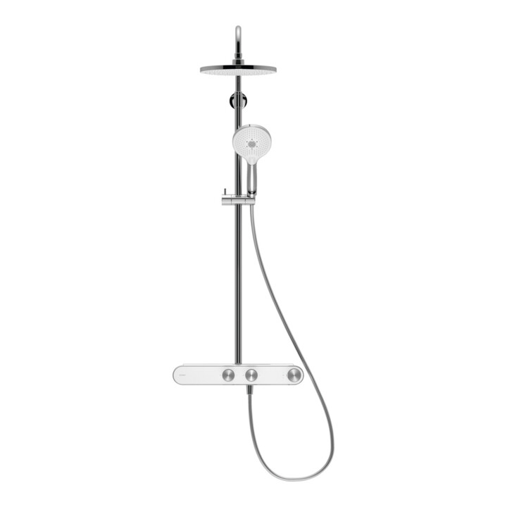 Duravit Duschsystem Shelf 1050 mit AP-Brausethermostat, weiß Hochglanz