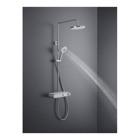 Duravit Duschsystem Shelf 1050 mit AP-Brausethermostat, weiß Hochglanz