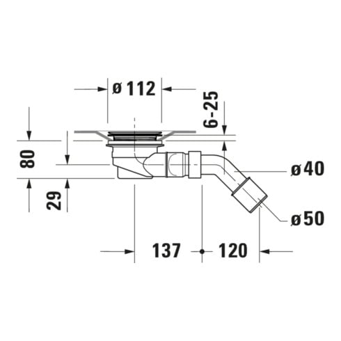 Duravit Duschwannenablauf Ablaufdurchmesser 9cm, Abgang waagerecht