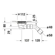 Duravit Duschwannenablauf Ablaufdurchmesser 9cm, Abgang waagerecht-3
