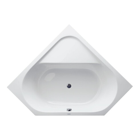 Duravit Eck-Badewanne D-Code 140x140x42cm, zentraler Abl, 2 RS, weiß