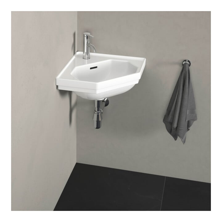 Duravit Eck-Handwaschbecken 1930 59,5x45cm, m HL, ÜL, Hahnlochbank, weiß
