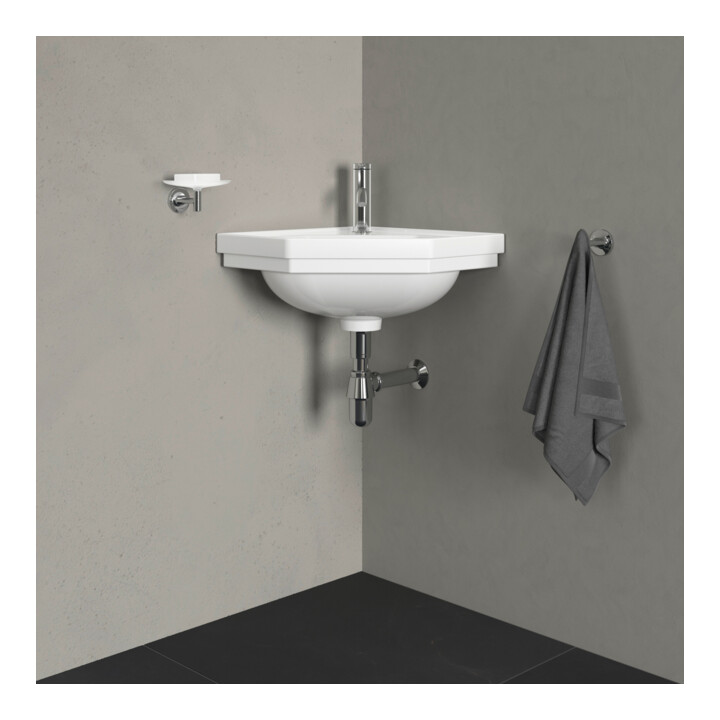 Duravit Eck-Handwaschbecken 1930 59,5x45cm, m HL, ÜL, Hahnlochbank, weiß