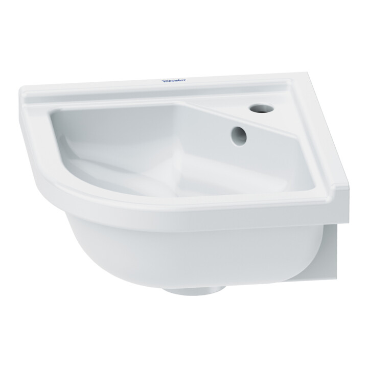 Duravit Eck-Handwaschbecken Starck 3 43x38cm, m HL, ÜL, Hahnlochbank, weiß