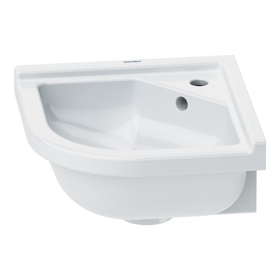 Duravit Eck-Handwaschbecken Starck 3 43x38cm, m HL, ÜL, Hahnlochbank, weiß