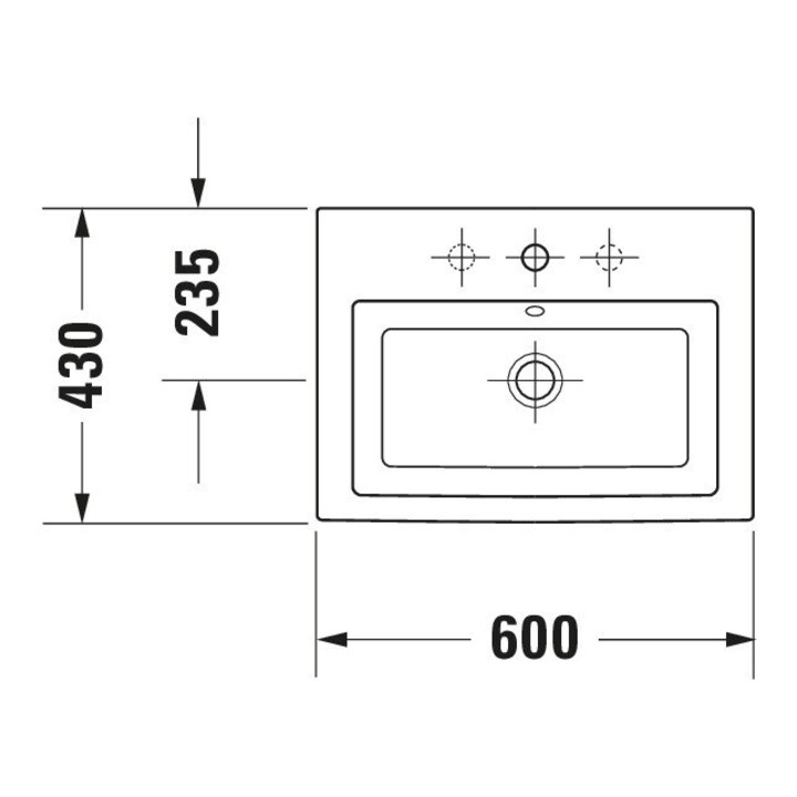 Duravit Einbau-Waschtisch 2nd floor 60 x 43 cm weiß