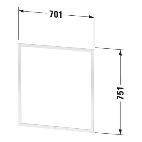 Duravit Einbaurahmen L-Cube f Spiegelschrank, 70x75,1x1cm, weiß matt