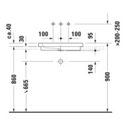 Duravit Einbauwaschtisch 2nd floor 58x41,5cm, Einb. v o, o HL, ÜL, HLB, we-4