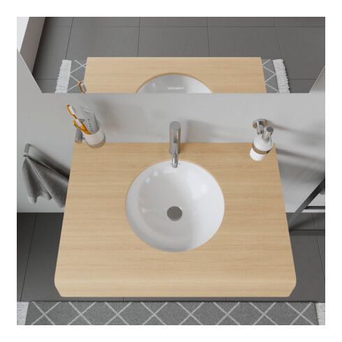 Duravit Einbauwaschtisch Architec d 27,5cm, we, EB v unt, o. HL, HLB, m ÜL