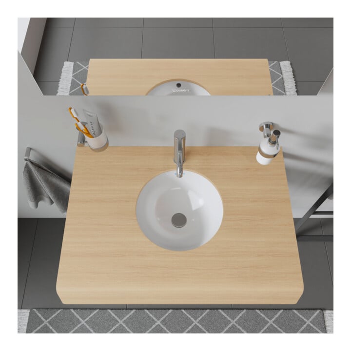 Duravit Einbauwaschtisch Architec d 32,5cm, we, EB v unt, o. HL, HLB, m ÜL