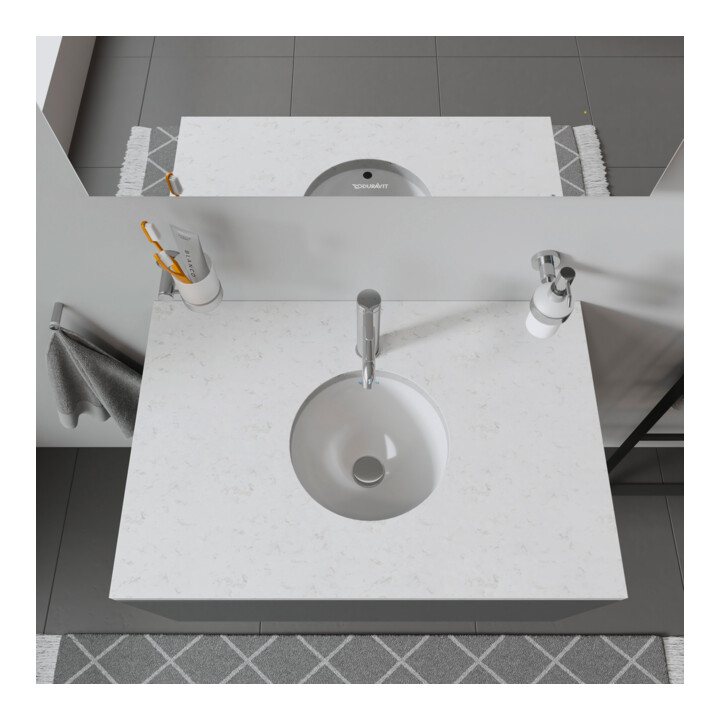 Duravit Einbauwaschtisch Architec d 37,5cm, EB v unt, o. HL, ÜL u. HLB, we