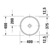 Duravit Einbauwaschtisch Architec d 37,5cm, EB v unt, o. HL, ÜL u. HLB, we-5