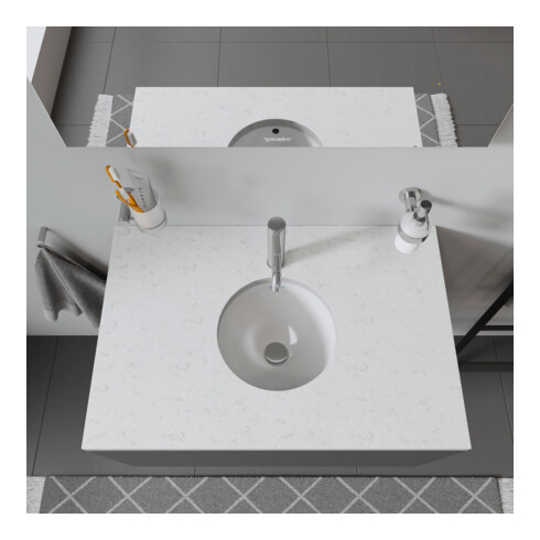 Duravit Einbauwaschtisch Architec d 37,5cm, EB v unt, o. HL, ÜL u. HLB, we