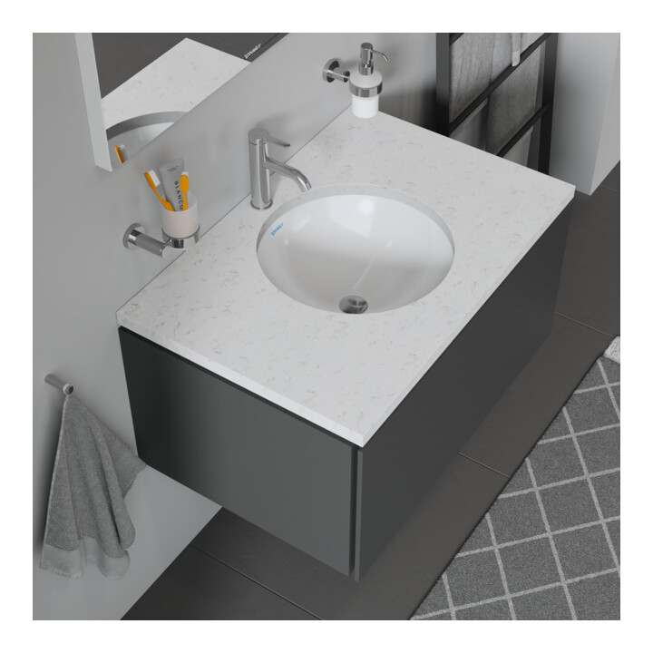 Duravit Einbauwaschtisch Architec d 40cm, EB v unt, o. HL, HLB, m ÜL, weiß
