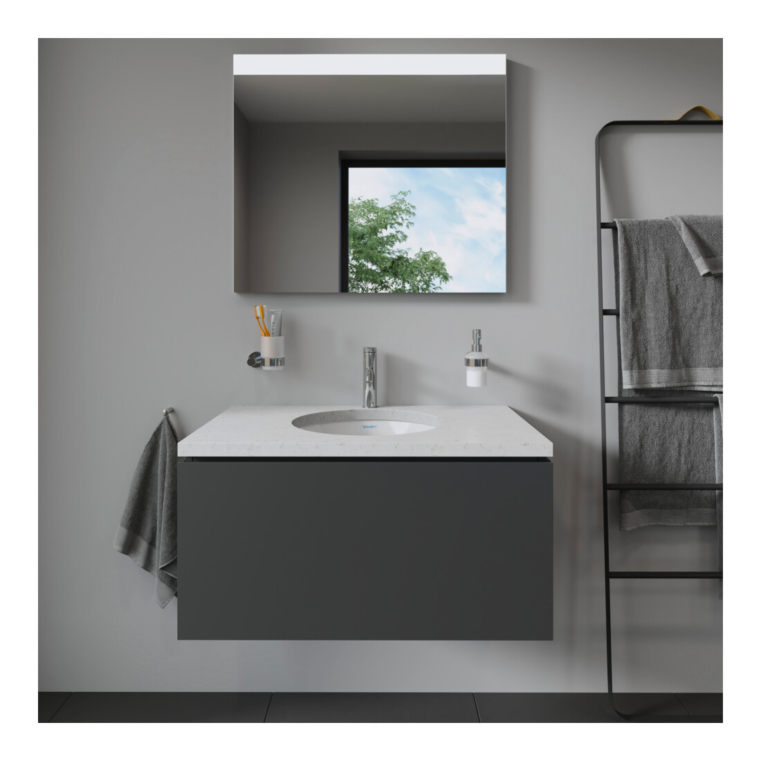 Duravit Einbauwaschtisch Architec d 40cm, EB v unt, o. HL, HLB, m ÜL, weiß