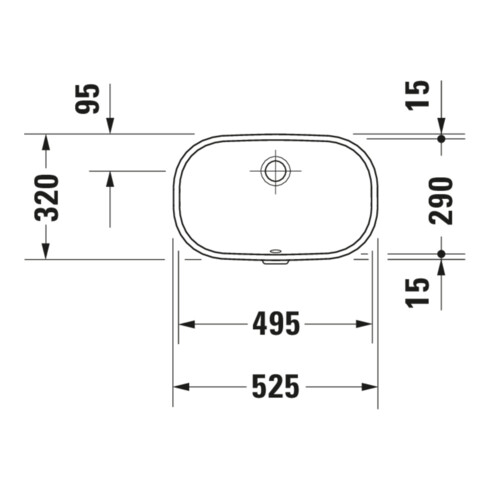 Duravit Einbauwaschtisch D-Code 49,5x29cm, EB v u, o HL, HL, m ÜL, we.
