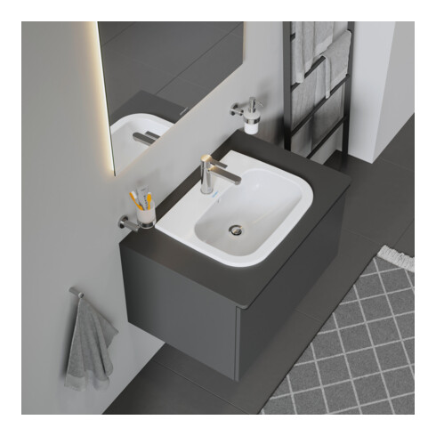 Duravit Einbauwaschtisch D-Code 54,5x43,5cm, EB v o, m HL, Ü, HL, we.