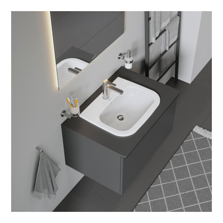 Duravit Einbauwaschtisch D-Code 54,5x43,5cm, EB v o, m HL, Ü, HL, we.