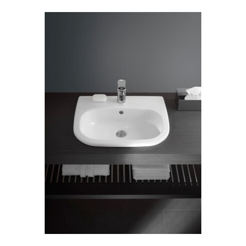 Duravit Einbauwaschtisch D-Code 54,5x43,5cm, EB v o, m HL, Ü, HL, we.