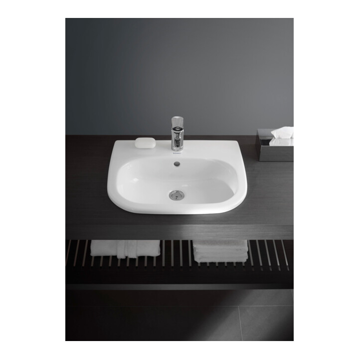 Duravit Einbauwaschtisch D-Code 54,5x43,5cm, EB v o, m HL, Ü, HL, we.