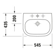 Duravit Einbauwaschtisch D-Code 54,5x43,5cm, EB v o, m HL, Ü, HL, we.-5