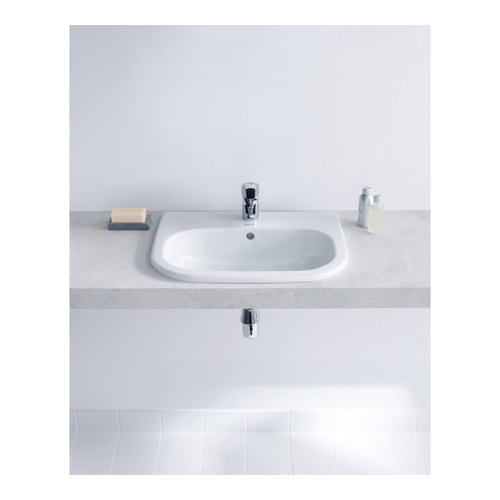 Duravit Einbauwaschtisch D-Code 54,5x43,5cm, EB v o, m HL, Ü, HL, we.