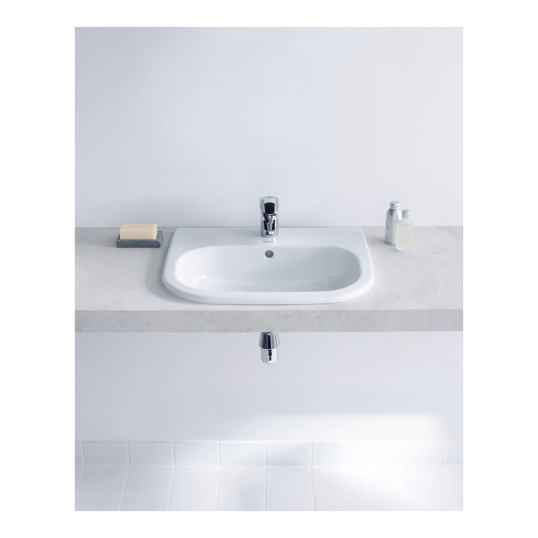 Duravit Einbauwaschtisch D-Code 54,5x43,5cm, EB v o, m HL, Ü, HL, we.