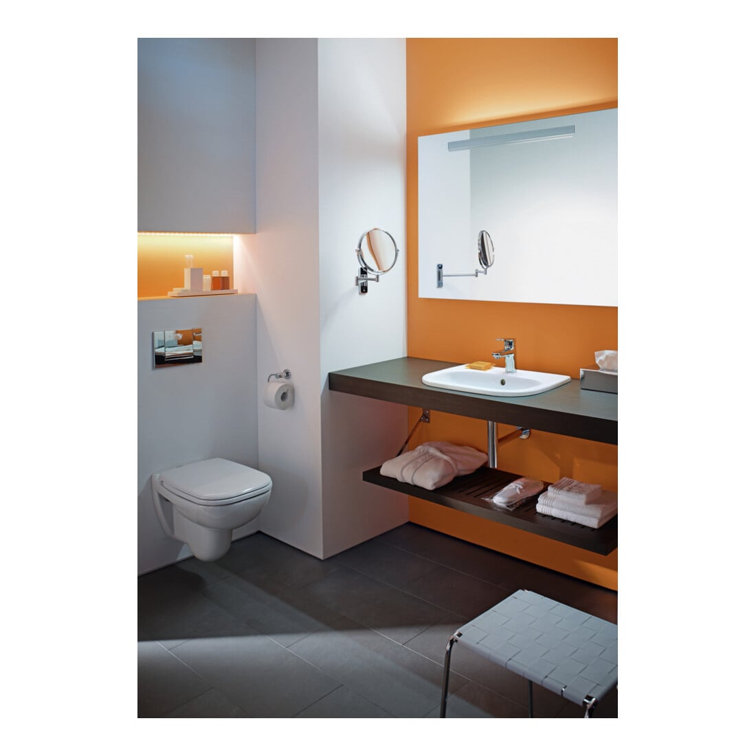 Duravit Einbauwaschtisch D-Code 54,5x43,5cm, EB v o, m HL, Ü, HL, we.